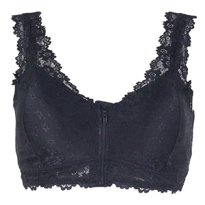 Women's Zip Front Lace Push Up Bra