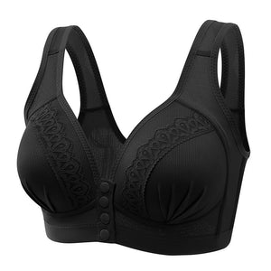 Push Up No Steel Rim Front Open Button Bra