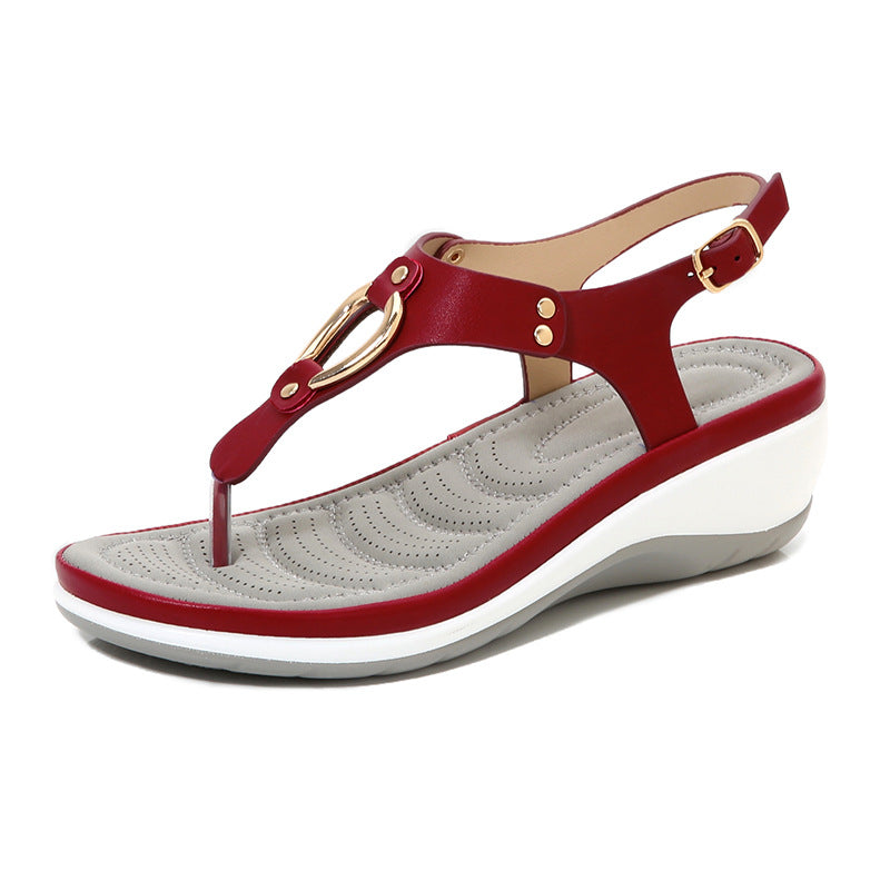 Ladies Rubber Sole Casual Wedge Sandals