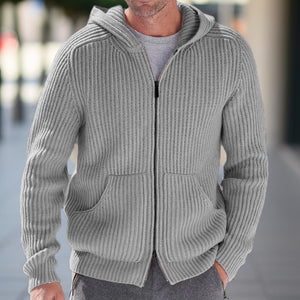 Men Hooded Knitted Sweater Jumper Cardigan Outwear Hooide Casual Long Sleeve Top