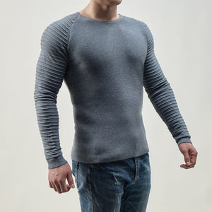 Men's Basic Knitted Crew Neck Long Sleeve Pullover