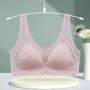 Women's Wireless Lace Wide Strap Tank Top Bra