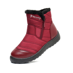 Women's Side Zipper Waterproof and Warm Cotton Boots