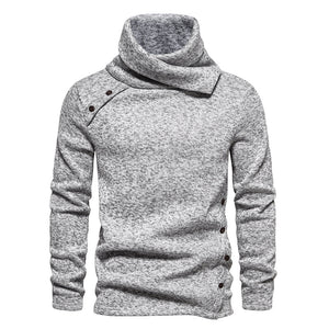 Men's Ribbed Knit Zipper Plain Stand Collar Pullover Sweater