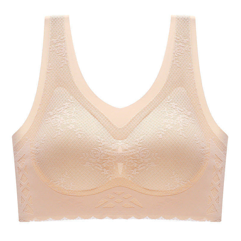 Women's comfortable latex breathable inner cup sleep bra