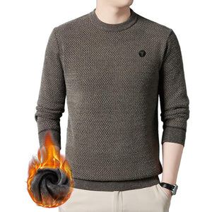 Men's Warm Cozy Lined Solid Color Premium Sweater