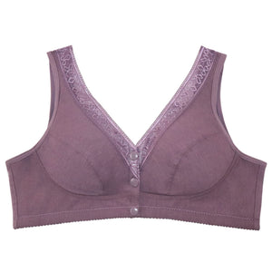 Zip Front Lace Push Up No Wire Bra