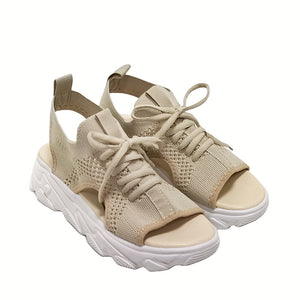 Summer new thick-soled flying woven soft-soled casual sandals