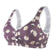 Load image into Gallery viewer, Women&#39;s wide shoulder strap front button printed underwear
