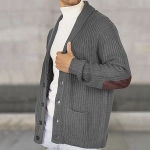 Men Long Sleeve Loose Cardigan Turn-down Collar Coat