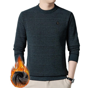 Men's Warm Cozy Lined Solid Color Premium Sweater