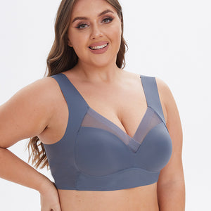 Integrated Fixed Cup GluE-free Plus Size Sports Bra