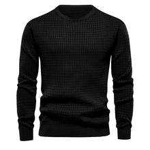 Load image into Gallery viewer, Mens Autumn And Winter Casual Loose Knitted Checkered Round Neck Hatless Versatile Long Sleeve Sweater
