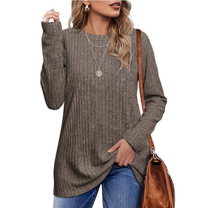 Womens Tunic Tops Long Sleeve Shirts Crew Neck Twist Front lightweight Sweaters