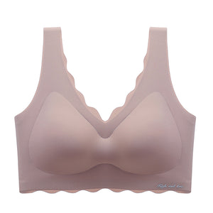 No Wire Ice Silk Seamless Bandeau Push-Up Bra