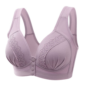 Push Up No Steel Rim Front Open Button Bra