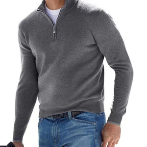 Mens Long Sleeve Polo Shirts Casual Zipper Golf Shirts Fashion V-Neck Wool Blend Athletic Tennis T-Shirt Tops