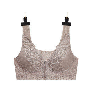 Ladies Zip Front Push Up Lace Bra