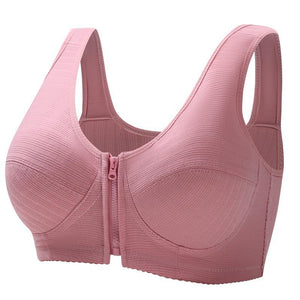 Middle-aged and elderly cotton front zipper underwear