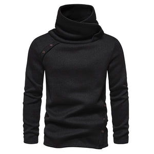 Men's Ribbed Knit Zipper Plain Stand Collar Pullover Sweater