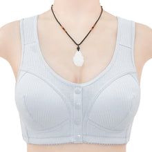 Load image into Gallery viewer, Plus Size Wireless Cotton Front Button Bra
