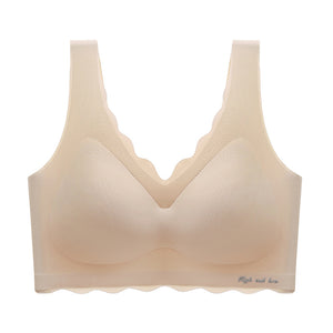 No Wire Ice Silk Seamless Bandeau Push-Up Bra