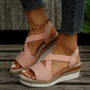 Summer Flat Wedge Heel Fish Mouth Casual Women's Sandals