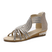 Load image into Gallery viewer, 2024 summer rhinestone wedge women&#39;s sandals
