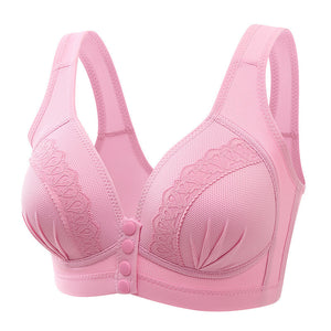 Push Up No Steel Rim Front Open Button Bra