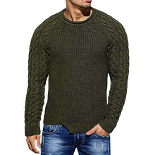 Load image into Gallery viewer, Mens Slim Fit Crew Neck Thick Sweaters Color Block Big and Tall Knit Pullovers
