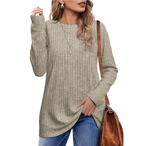 Womens Tunic Tops Long Sleeve Shirts Crew Neck Twist Front lightweight Sweaters