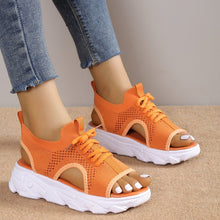 Load image into Gallery viewer, Summer new thick-soled flying woven soft-soled casual sandals
