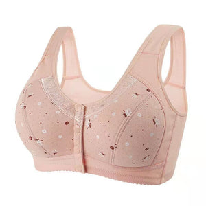 Pure Cotton Wireless Front Breasted Bra