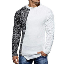 Load image into Gallery viewer, Mens Slim Fit Crew Neck Thick Sweaters Color Block Big and Tall Knit Pullovers
