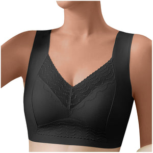 Women Solid Comfort Wireless Lace Bra