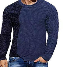 Load image into Gallery viewer, Mens Slim Fit Crew Neck Thick Sweaters Color Block Big and Tall Knit Pullovers
