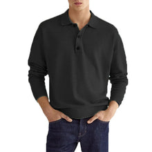 Load image into Gallery viewer, Men&#39;s Solid Color Long Sleeve Polo Shirt
