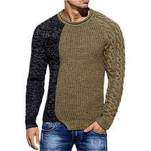 Load image into Gallery viewer, Mens Slim Fit Crew Neck Thick Sweaters Color Block Big and Tall Knit Pullovers
