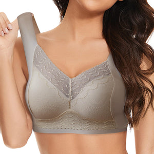 Women Solid Comfort Wireless Lace Bra