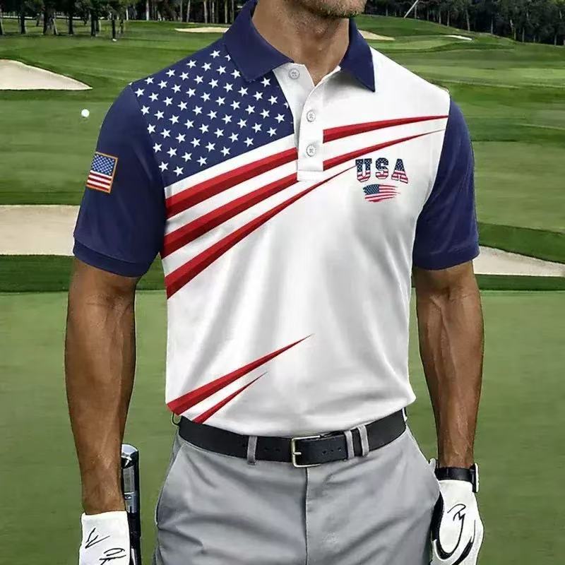 Men's American 250th Anniversary Print Casual Polo Shirt