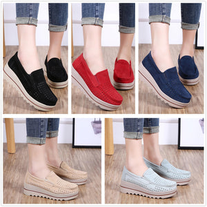 Autumn hollow anti-slip thick-soled shoes