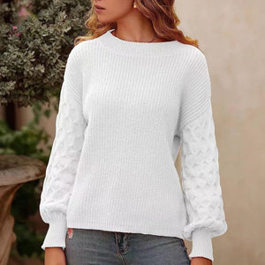 Women's Pullover Crew Neck Sweater Casual Long Sleeve Loose Chunky Knit Jumper Blouse Tops