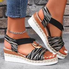 Load image into Gallery viewer, Women Summer Wedge Fish Mouth Roman Sandals
