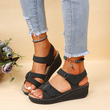 Load image into Gallery viewer, Women&#39;s round toe platform Velcro sandals
