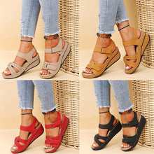 Load image into Gallery viewer, Women&#39;s round toe platform Velcro sandals
