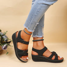 Load image into Gallery viewer, Women&#39;s round toe platform Velcro sandals
