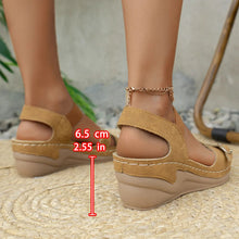 Load image into Gallery viewer, Women&#39;s square wedge comfortable sandals
