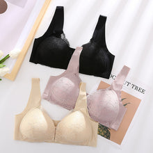 Load image into Gallery viewer, Women&#39;s Plus Size Lace Wide Straps Wireless Bra Front Closure Push Up Bras
