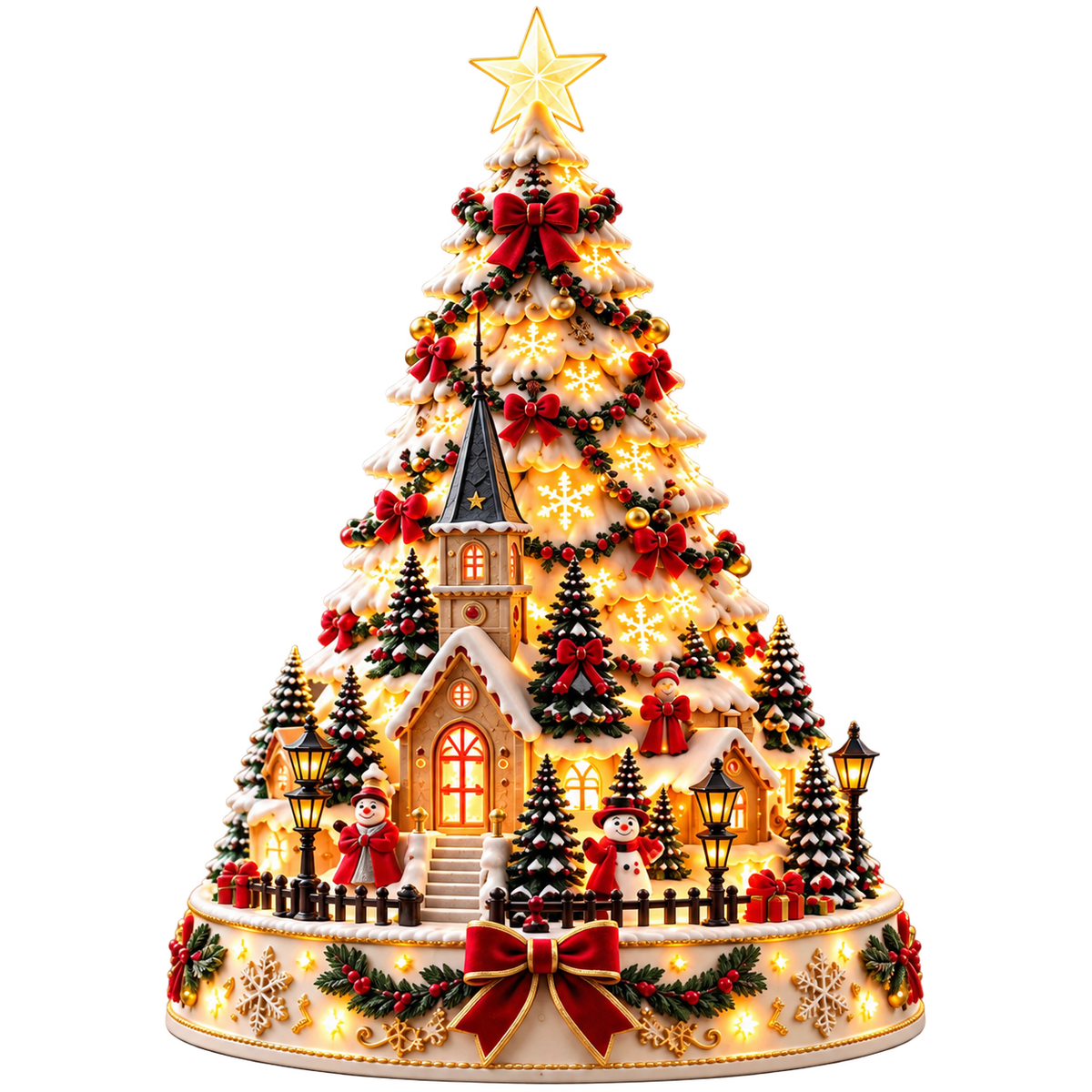 Esslyn Lighted Christmas Village Projection Tree