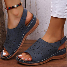 Load image into Gallery viewer, Ethnic Pattern Punched Hollow Velcro Vintage Sandals
